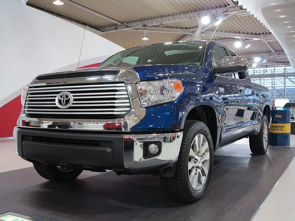 1. A Toyota Tundra showcased in Megaweb Toyota City Showcase in Tokyo Japan