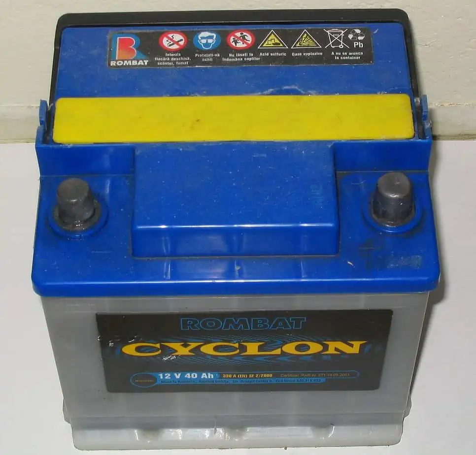 1. A typical 12 V 40 Ah lead acid car battery