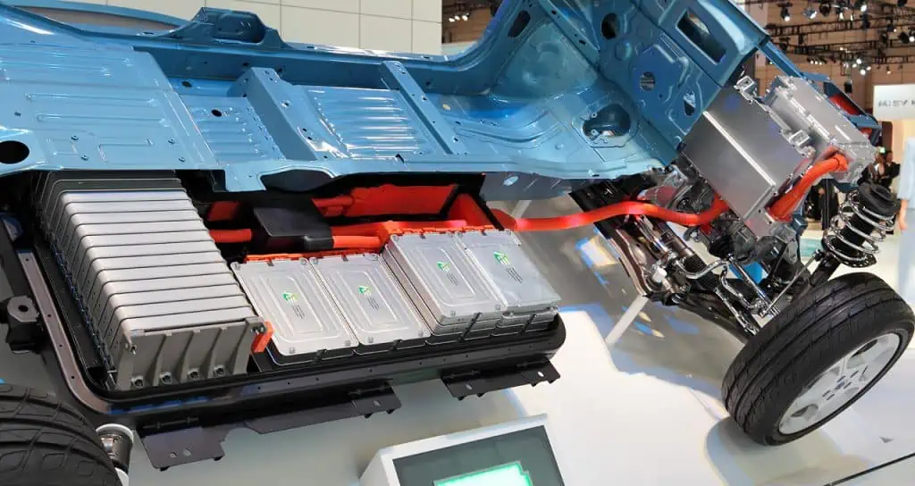 1. Nissan Leaf showing part of the battery