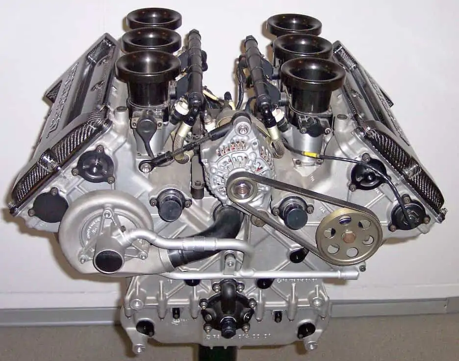 2. A Mercedes Benz V6 internal combustion engine
