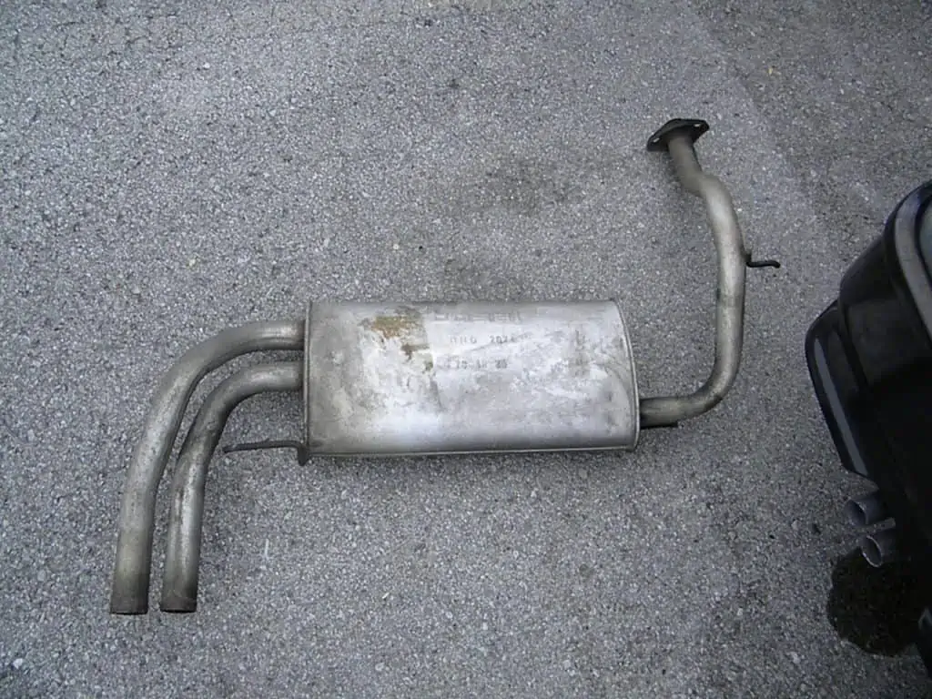 2. A muffler with pipes