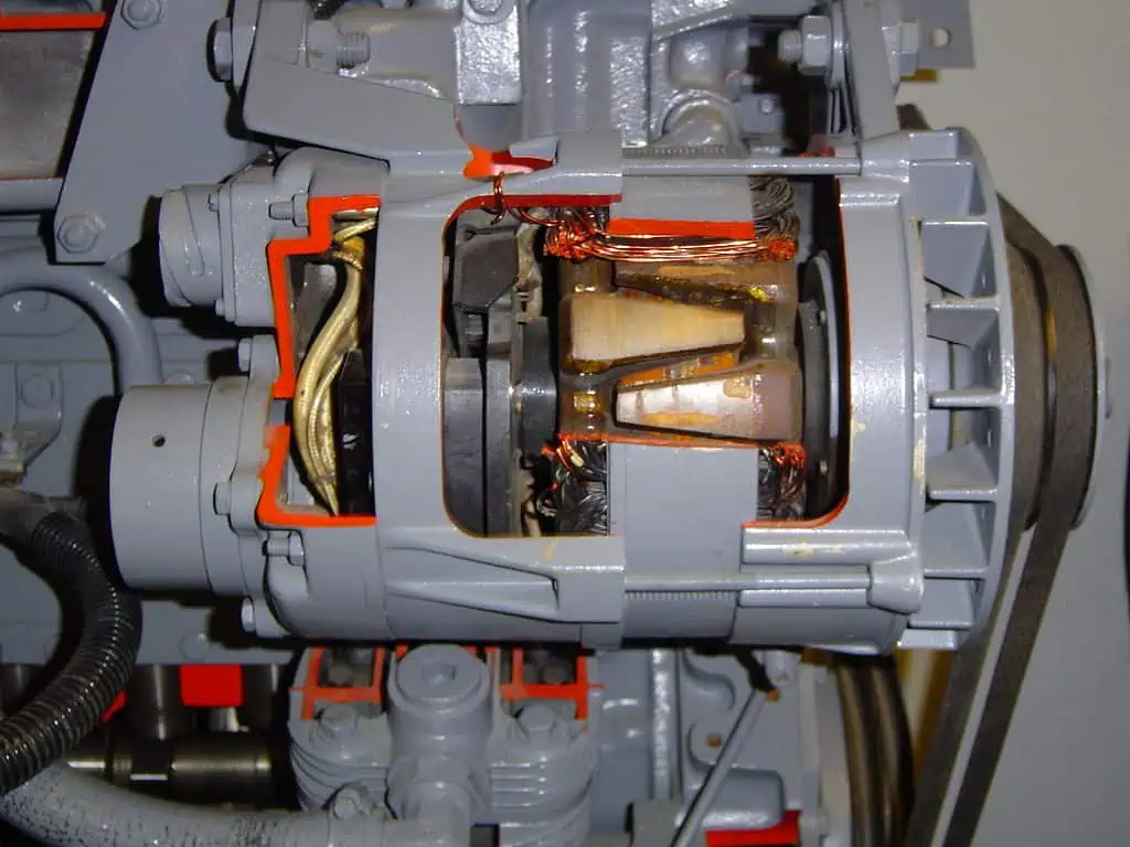 2. Cut away of an alternator showing the claw pole construction