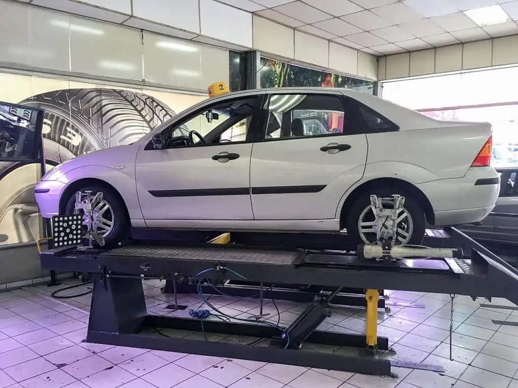 3. All wheel alignment of a Ford Focus