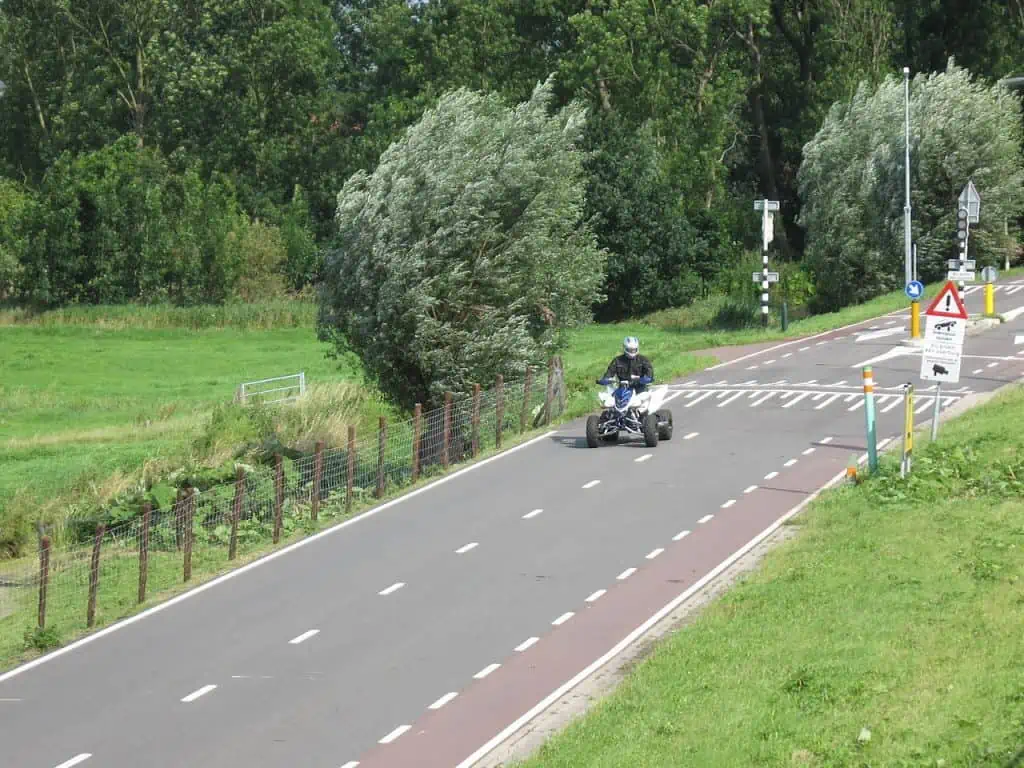 3. Driving an ATV on a paved road