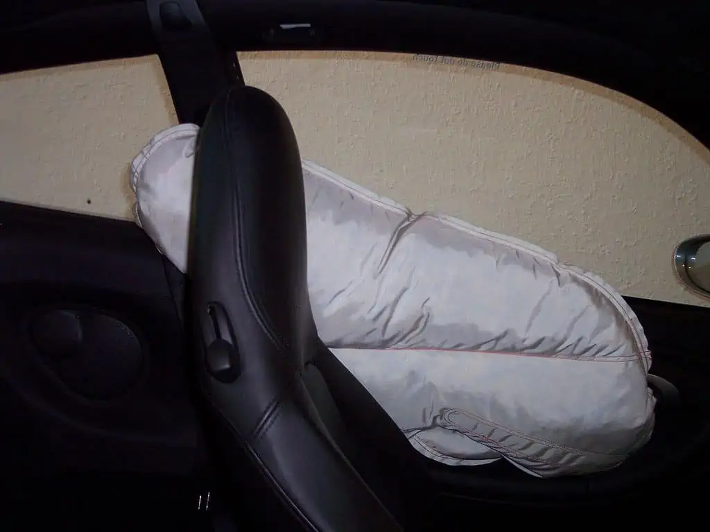 3. Side airbag inflated permanently for display purposes