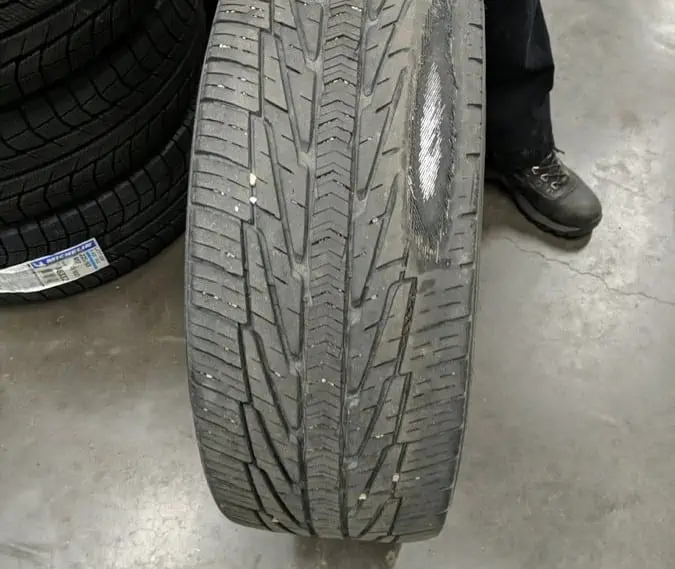 3. Worn tire