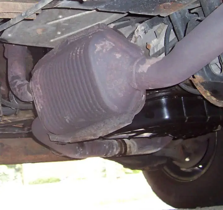 4. A three way catalytic converter on a gasoline powered vehicle