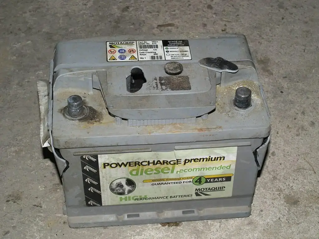 4. Car lead acid battery after explosion