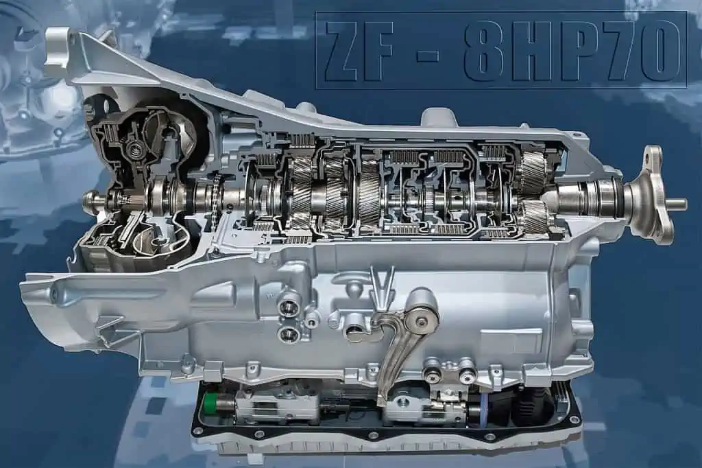 4. Cutaway view of a ZF 8HP transmission with a torque converter on the left
