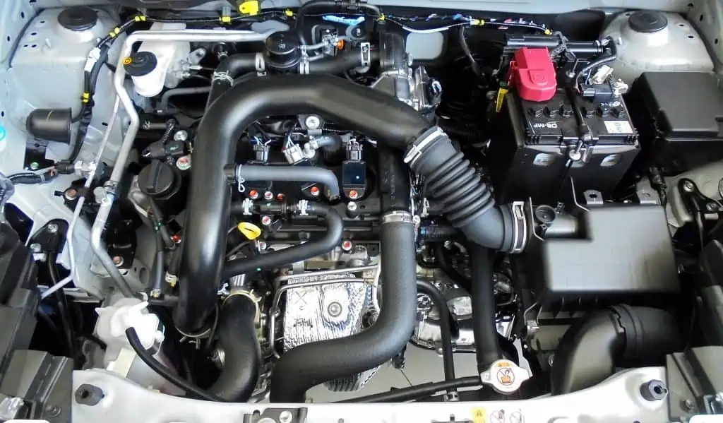 5. A setup of the engine bay