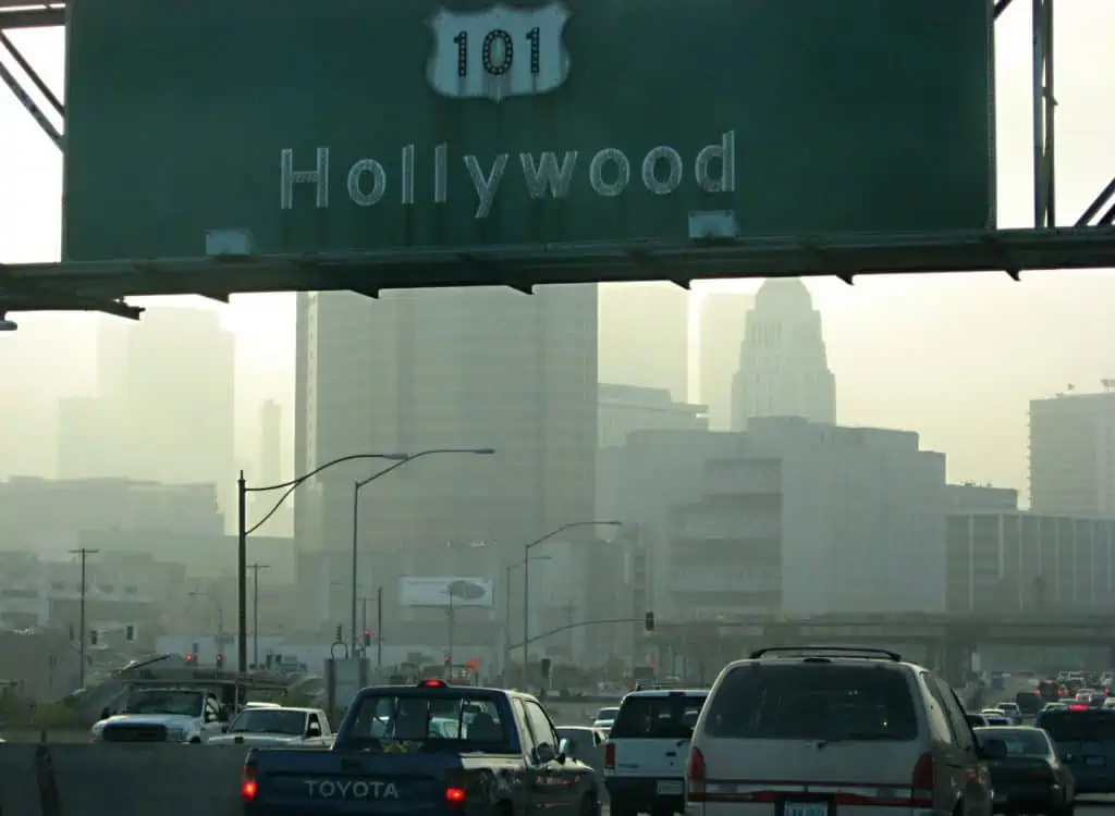 5. A view of Los Angeles covered in smog