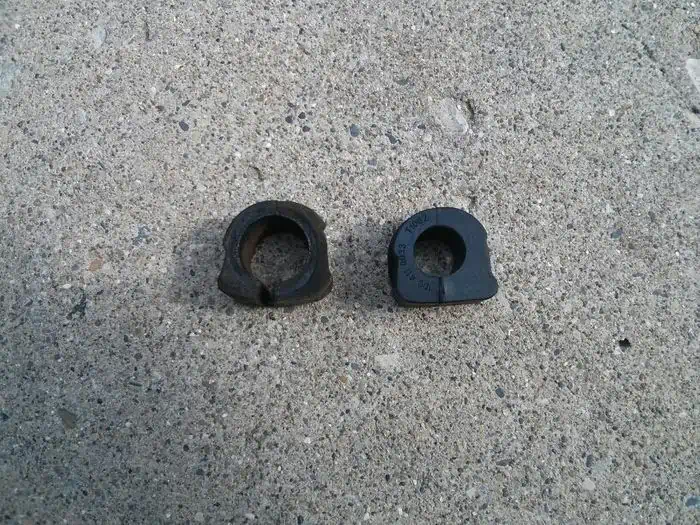5. Defective and new control arm bushings