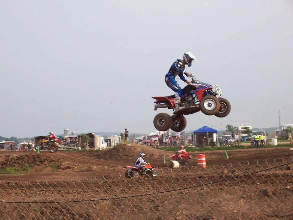 6. ATV racing on a motocross track