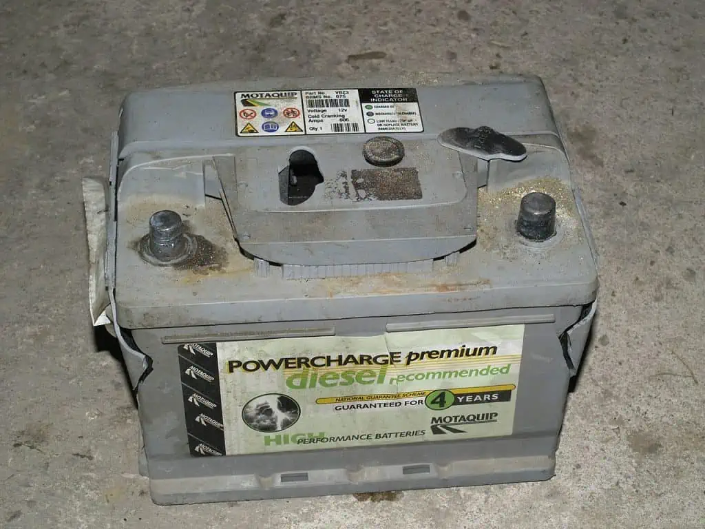 6. Car lead acid battery after explosion