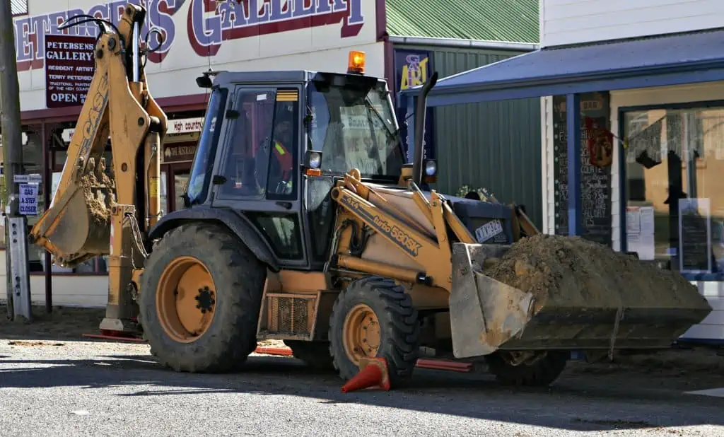 7. A common Case backhoe loader