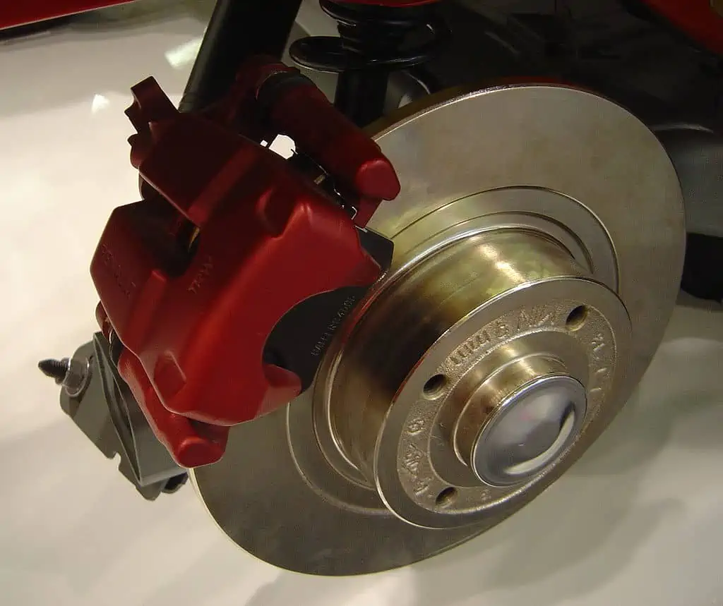 7. Close up of a disc brake on a rotor